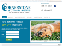 Tablet Screenshot of cornerstonevethospital.com